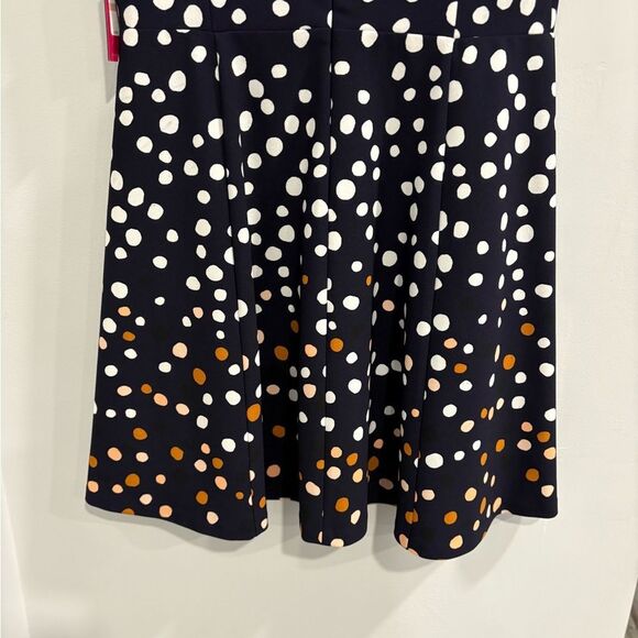 Vince Camuto Navy and White Classic Polka Dot Midi Dress - Picture 4 of 12